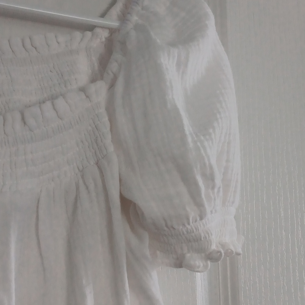 J. Crew White Puff-Sleeve Peasant Blouse - Picture 4 of 4